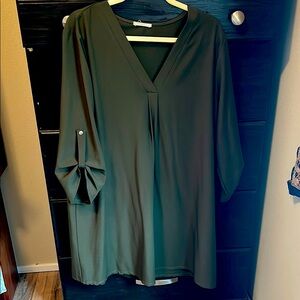 Elegant Olive Green Dress